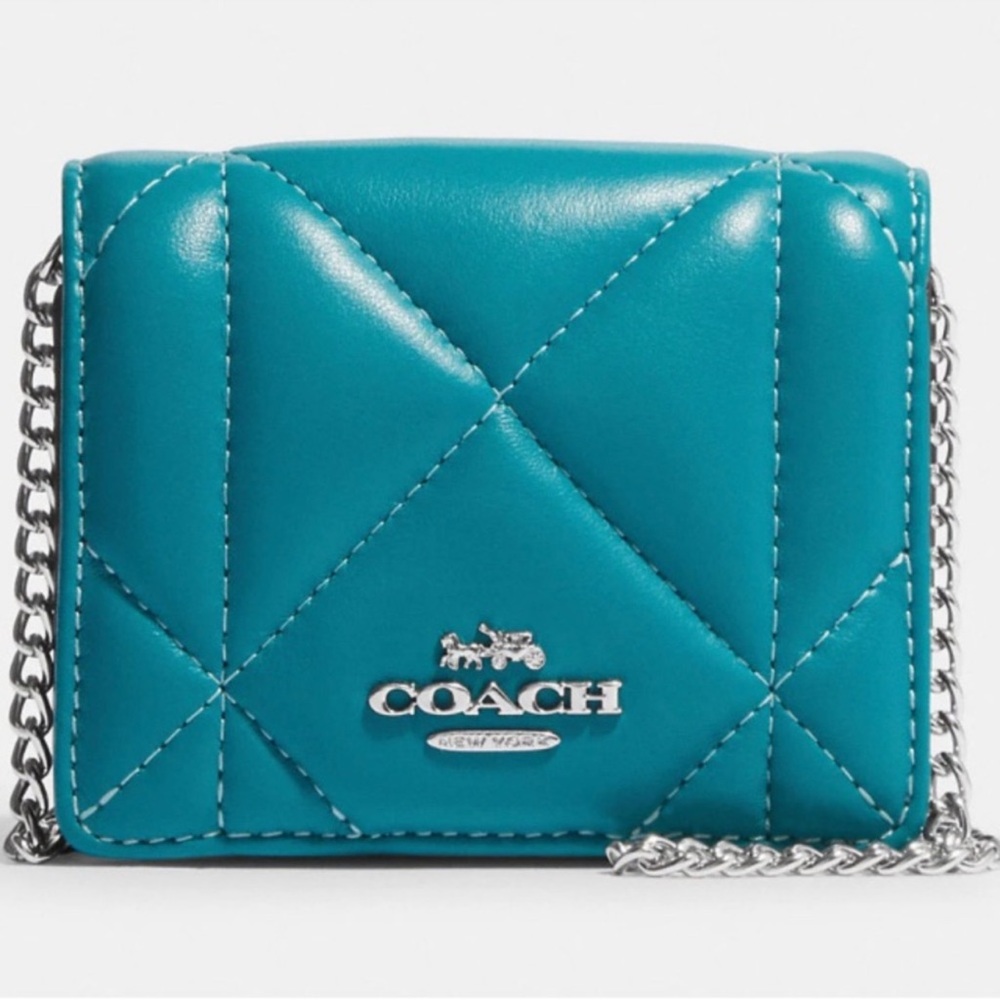 NWT Coach Mini Wallet On A Chain With Puffy Diamond Quilting